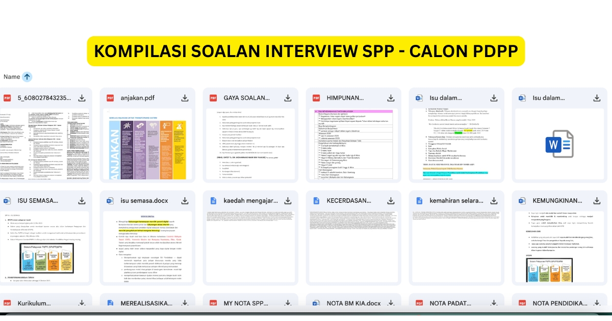 KOMPILASI SOALAN INTERVIEW SPP - CALON PDPP