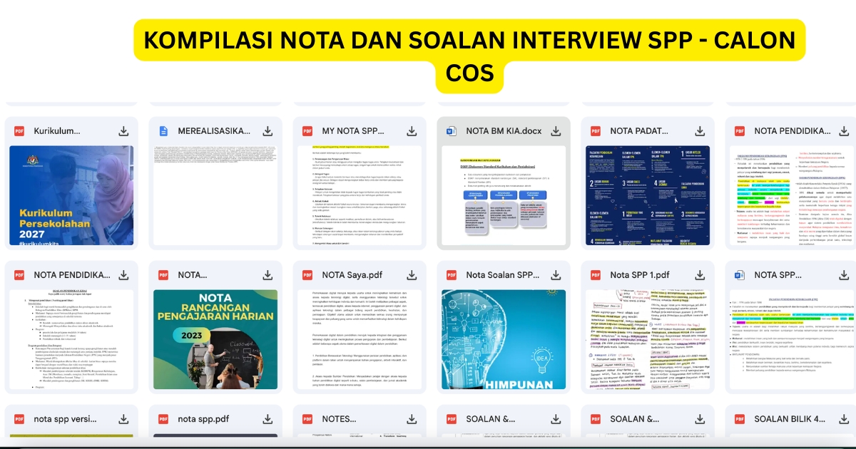 NOTA-NOTA TEMUDUGA SPP LENGKAP - KHAS CALON Contract Of Service ( COS )